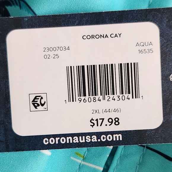 ๐๏ธ Corona Tropical Board Shorts โ Menโs 2XL 44/46, NWT, Beach Swim Trunks - Picture 10 of 16